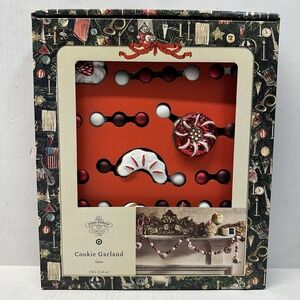 John Derian x Target 2025 60" Glass Cookie Garland Holiday Peppermint Decor NIB